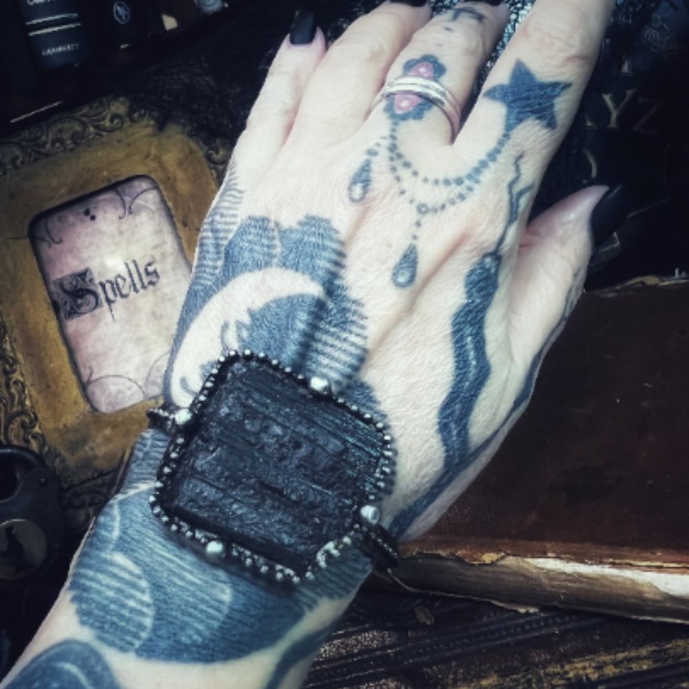 The "Black Magick" Cuff, Tourmaline Bracelet
